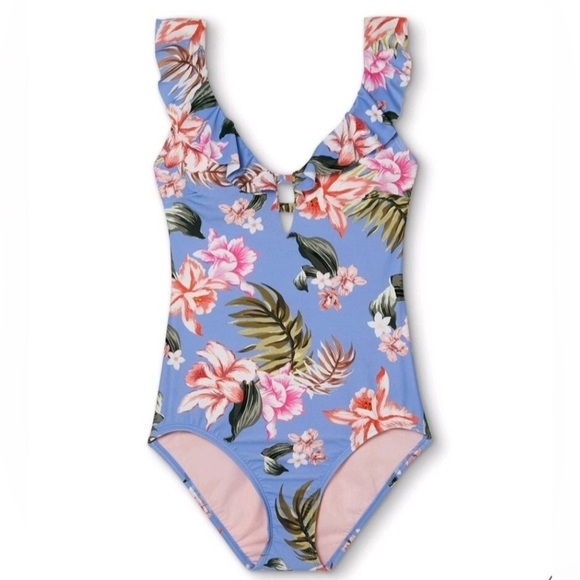 Kona Sol Other - Kona Sol NWT Blue Floral One Piece Swimsuit